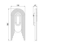 Applique*Bert frank Applique murale, Vima, , LED, 2700k, lm, L36cm, H148,6cm - laiton, albâtre