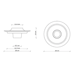 Applique murale, Voila, crème et gris sable, Ø28cm, H10cm - Ferroluce