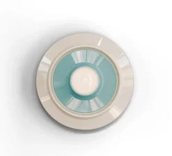 Applique murale, Voila, gris sable et bleu azur, Ø28cm, H10cm - Ferroluce