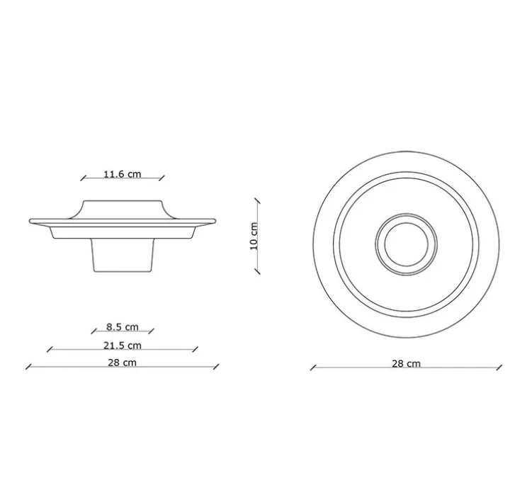 Applique murale, Voila, orange et bleu, Ø28cm, H10cm - Ferroluce