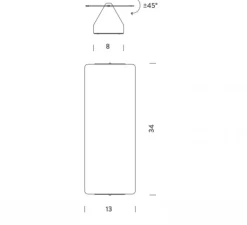 Applique murale, Volet pivotant plié, rouge, LED, 3000K, 826lm, L26cm, H34cm - Nemo Lighting