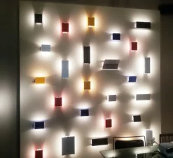 Applique murale, Volet Pivotant Double, inox, L34cm, H13cm - Nemo Lighting