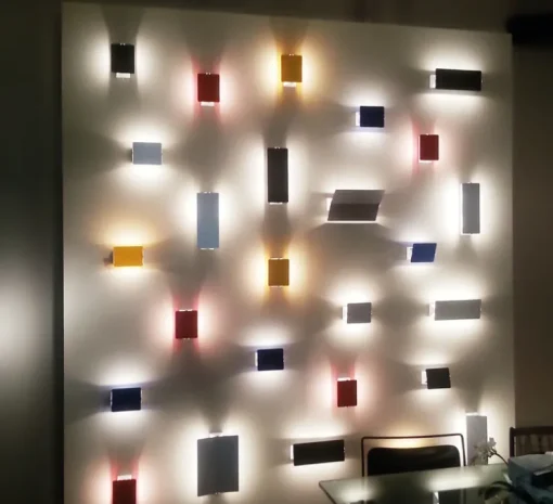 Applique murale, Volet Pivotant Double, inox, LED, 3000K, 2000lm, L34cm, H13cm - Nemo Lighting