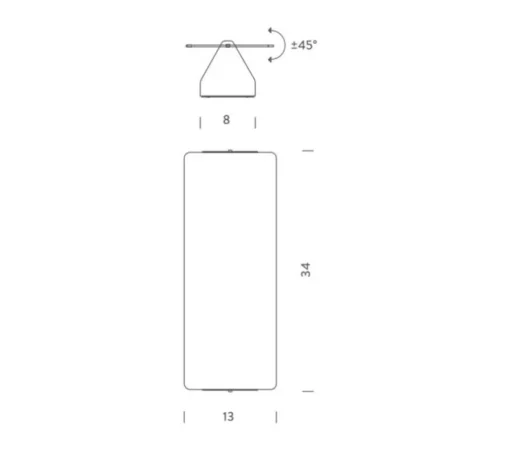 Applique murale, Volet Pivotant Double, inox, LED, 3000K, 2000lm, L34cm, H13cm - Nemo Lighting