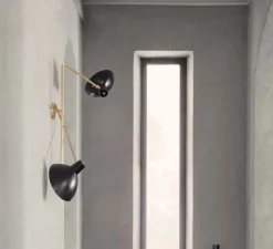 Applique*Astep Applique murale, VV Cinquanta Twin, , L113cm, H53,8cm - noir et laiton