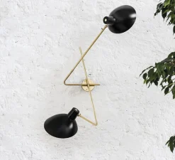 Applique*Astep Applique murale, VV Cinquanta Twin, , L113cm, H53,8cm - noir et laiton