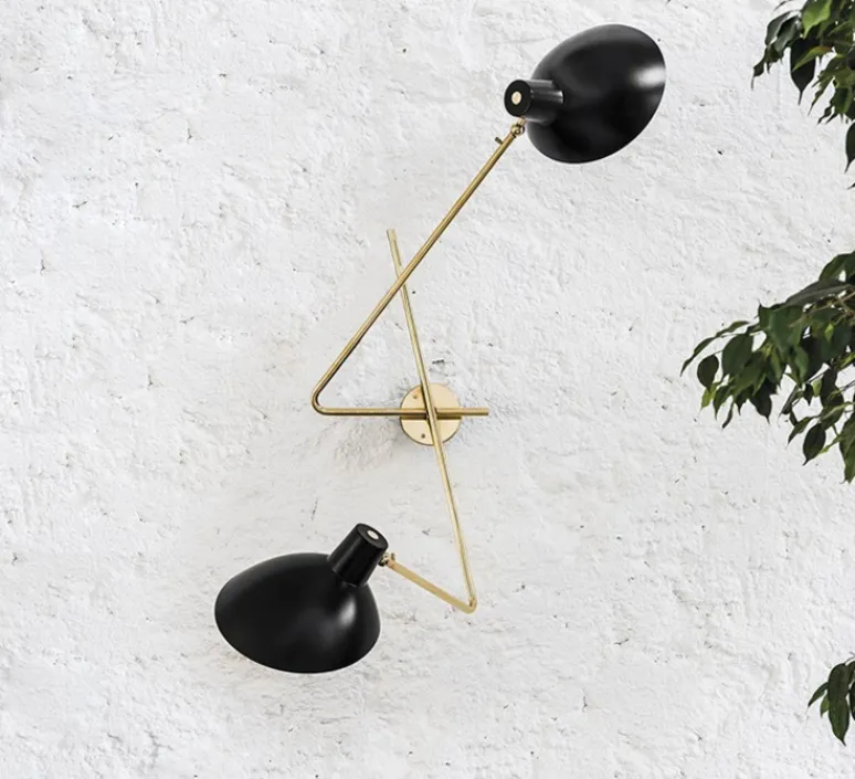 Applique*Astep Applique murale, VV Cinquanta Twin, , L113cm, H53,8cm - noir et laiton