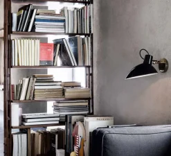 Applique murale, VV Cinquanta, noir et laiton, Ø27,4cm, H18,3cm - Astep