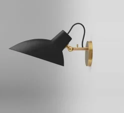 Applique murale, VV Cinquanta, noir et laiton, Ø27,4cm, H18,3cm - Astep