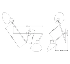 Applique*Astep Applique murale, VV Cinquanta Twin, , L113cm, H53,8cm - noir