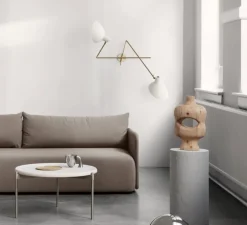 Applique murale, VV Cinquanta Twin, blanc et laiton, L113cm, H53,8cm - Astep