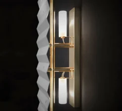 Applique murale, Wallie, Blanc, Laiton, L26cm, H80cm - Tato Italia