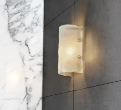 Applique*CTO lighting Applique murale, Whistler ,, IP44, L14cm, H30cm - verre soufflé, laiton