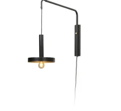 Applique murale, Whizz, extensible noir, or, H50cm, Ø25cm - FARO