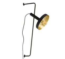 Applique*Faro Applique murale, Whizz, monte & baisse, noir, or, H84cm, P43cm - noir et or