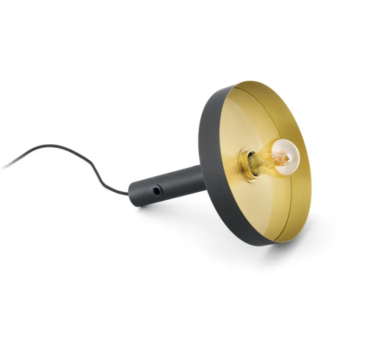 Applique*Faro Applique murale, Whizz, monte & baisse, noir, or, H84cm, P43cm - noir et or