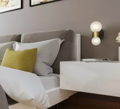 Applique murale, Wool, laiton satiné, graphite satiné, L10cm, H19cm - Manufacture