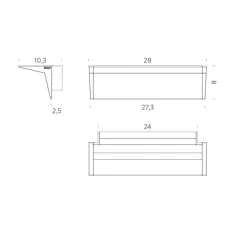 Applique murale, Zena, blanc, LED, dim, 3000k, 2200 lm, L28cm, H8cm - Nemo Lighting