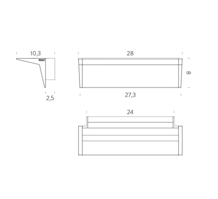 Applique murale, Zena, noir, LED, dim, 2700k, 2200 lm, L28cm, H8cm - Nemo Lighting