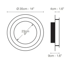 Applique*Le Deun Applique murale, Zepto, , LED, dim, 2700K, 528 lm, L35cm, H35cm - blanc