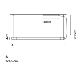 Applique, Neon De Luz NL S, aluminium, LED, 3000K, 5190lm, dim, L124,5cm, H4cm - Marset