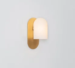 Applique*Schwung Applique, Odyssey Small, , L10,5cm, H23cm - opalin et laiton poli