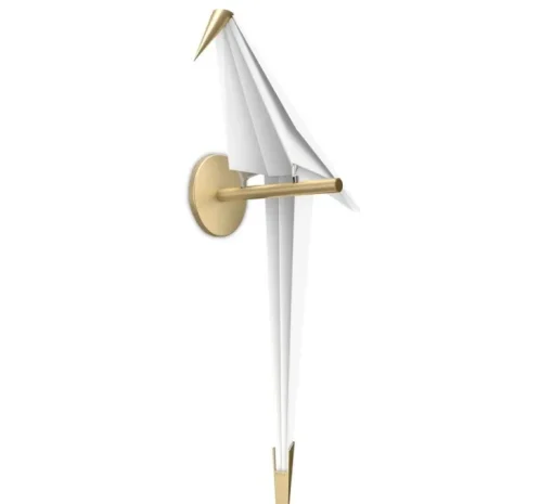 Applique, oiseau, Encastrable, Perch Light Wall L, blanc, or, H51cm - Moooi