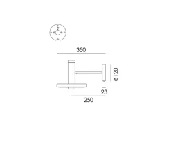 Applique*Tonone Applique, orientable, LED, Bead downlight, , LED, 2100 to 3000K, 1350lm, Ø27,5cm, H21,7cm - noir