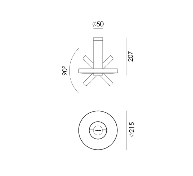 Applique*Tonone Applique, orientable, LED, Bead downlight, , LED, 2100 to 3000K, 1350lm, Ø27,5cm, H21,7cm - noir