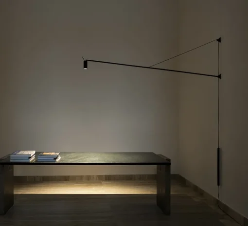 Applique, orientable, Swan, noir mat, LED, 2700K, 839lm, L10cm, H165cm - Nemo Lighting