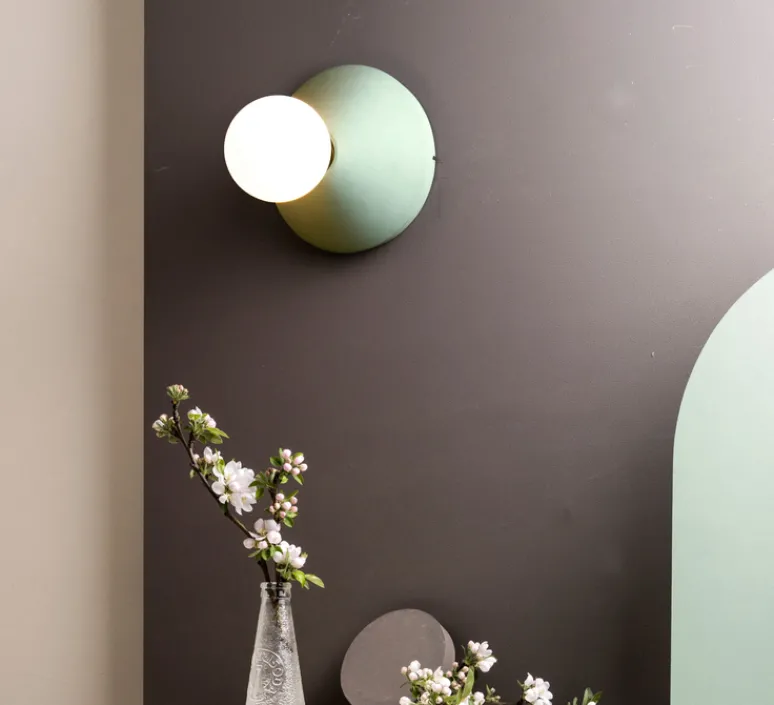 Applique|Plafonnier & Spot*Plato Design Applique ou plafonnier, Ada, , Ø17,5cm, H7,5cm - Vert menthe
