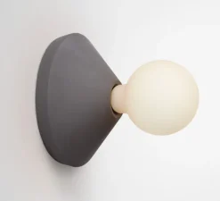 Applique ou plafonnier, Ada, Gris foncé, Ø17,5cm, H7,5cm - Plato Design