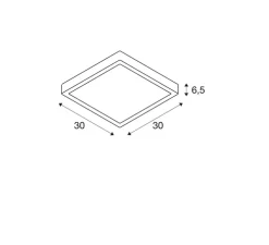 Applique ou plafonnier, Ainos détecteur de mouvement, blanc, IP65, LED, dim, 3000/4000K, 1300 lm, L30cm, H6,5cm - SLV