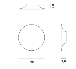 Applique|Plafonnier & Spot*Foscarini Applique ou plafonnier, Anoor, , LED, dim, 2700K, 2878 lm, Ø48cm, H10cm - gris