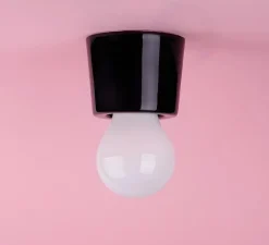 Applique ou plafonnier, Annie, noir, Ø7,5cm, H6cm - Zangra