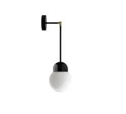 Applique|Plafonnier & Spot*Zangra Applique ou plafonnier articulable, Light.036, avec Glass006, , LED, Ø14,5cm, H13cm - noir