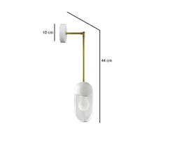 Plafonnier & Spot|Applique*Zangra Applique ou plafonnier articulable, Light.036, avec Glass004, , LED, Ø10cm, H14cm - laiton