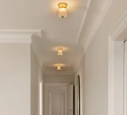 Applique ou plafonnier, Asteea, laiton satiné, Ø12,5cm, H18,6cm-Nuura