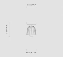 Applique ou plafonnier, Asteea, laiton satiné, Ø12,5cm, H18,6cm-Nuura