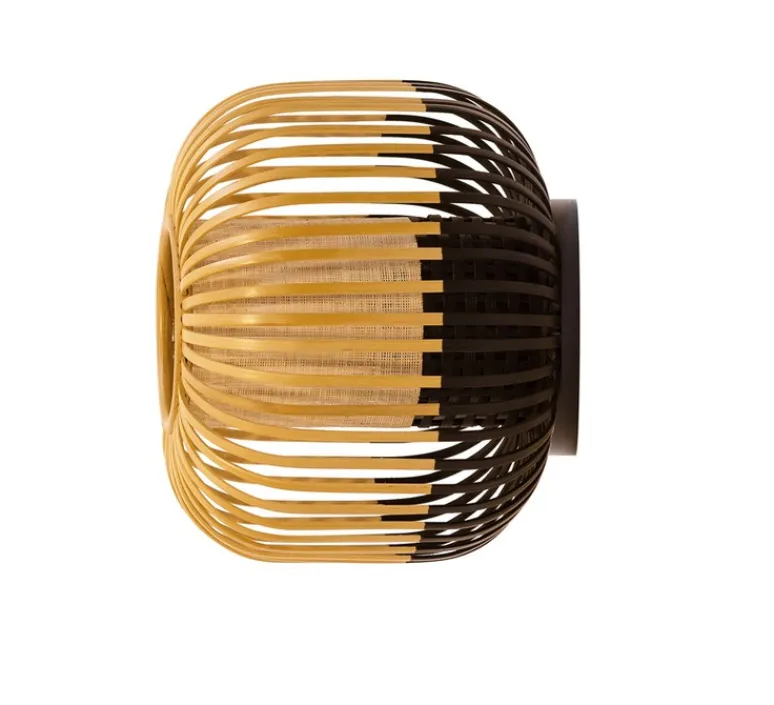 Plafonnier & Spot*Forestier Applique ou plafonnier, Bamboo Light M, noir, Ø45cm, H40cm - bambou, noir