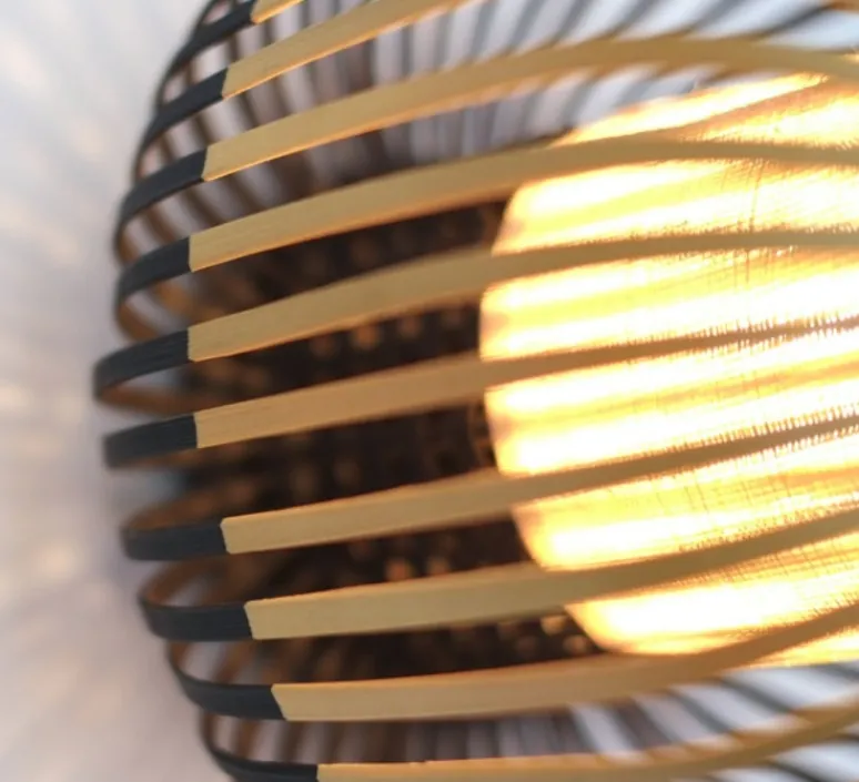 Plafonnier & Spot*Forestier Applique ou plafonnier, Bamboo Light M, noir, Ø45cm, H40cm - bambou, noir