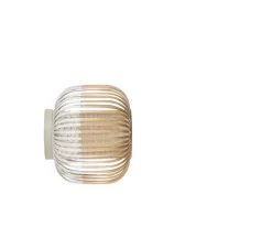 Plafonnier & Spot|Applique*Forestier Applique ou plafonnier, Bamboo Light XS, blanc, Ø27cm, H20cm - bambou, blanc
