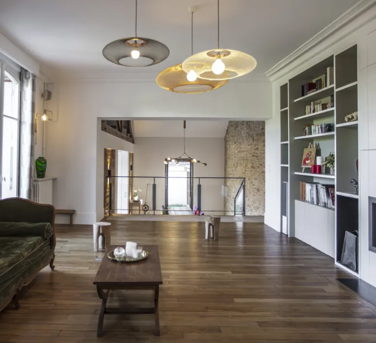 Plafonnier & Spot|Applique*Forestier Applique ou plafonnier, Bamboo Light XS, , Ø27cm, H22cm - noir