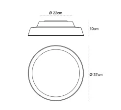 Applique ou Plafonnier, Boop !, blanc, LED, 2700K, 2300lm, Ø37cm, H10cm - Carpyen