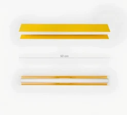 Applique ou plafonnier, Brad, jaune, L50cm, H5cm - Zangra