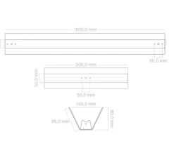 Applique ou plafonnier, Bridget 50, noir, L13,5cm, H50cm - Zangra