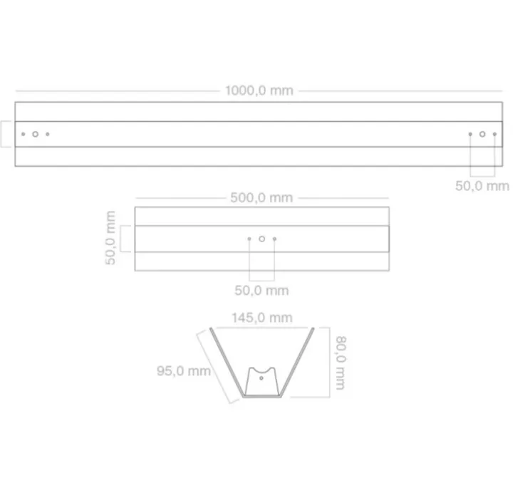 Applique ou plafonnier, Bridget 50, noir, L13,5cm, H50cm - Zangra