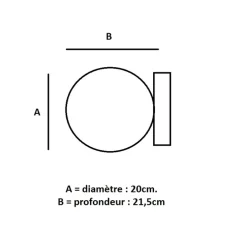 Applique ou plafonnier, Bright Modeco, laiton, verre opalin, IP44, Ø20cm, P21,5cm - Nordic Tales