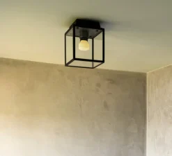 Plafonnier & Spot|Applique*Buster & Punch Applique ou plafonnier, Caged wet, petit, , IP44, L16,9cm, H17,3cm - métal noir