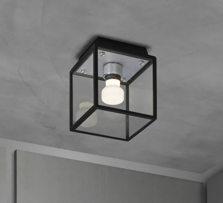 Applique|Plafonnier & Spot*Buster & Punch Applique ou plafonnier, Caged wet, petit, , IP44, L16,9cm, H17,3cm - gris acier